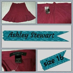 NWT Burgundy Suede Ashley Stewart Skirt