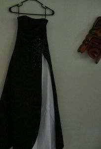 Black and white formal dress