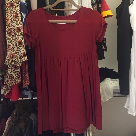 Red American Apparel Babydoll Dress