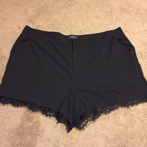 Forever 21 Plus Size 24 Black Shorts w/ Lace Trim