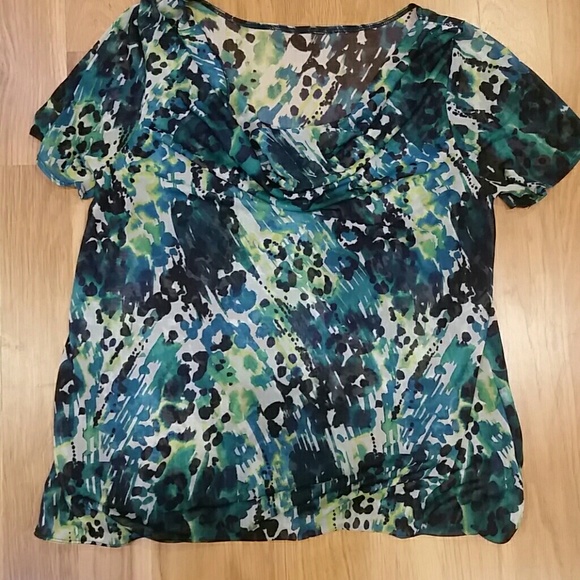 Mesh Watercolor Patterned top