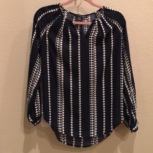 Modcloth Fun2Fun blouse, navy/white