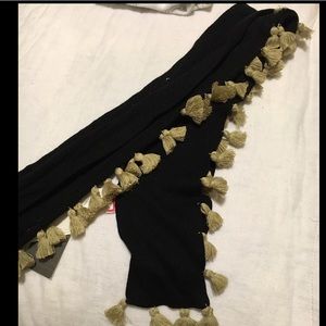 Black and taupe scarf