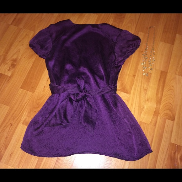 {bcbgmaxazria} silk tie-back blouse - Picture 3 of 4