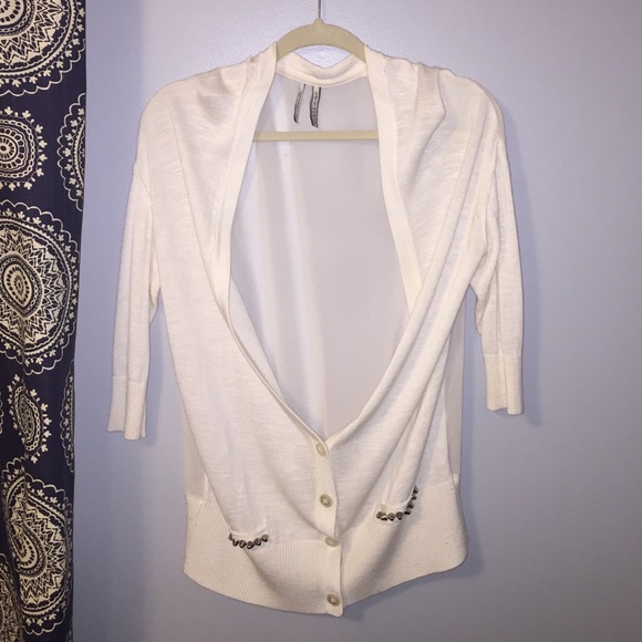 Guess cream 3/4 sleeve cardigan