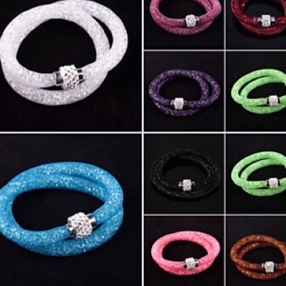 Dark purple double wrap crystal filled bracelet❕HP - Picture 2 of 2