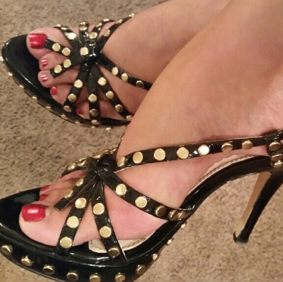 Salacious Black Strappy Heels