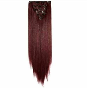 Red wine hair extensions with clips