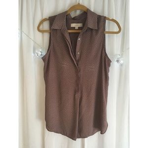 Sleeveless button up top - LOFT