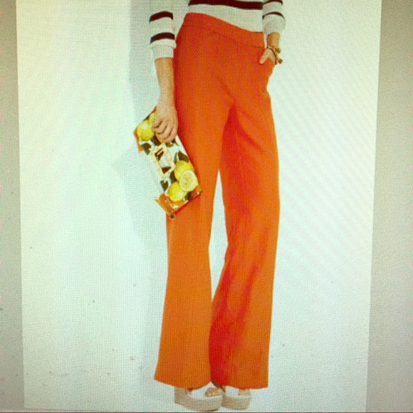 NWT JCrew wide leg tangerine trousers sz 6