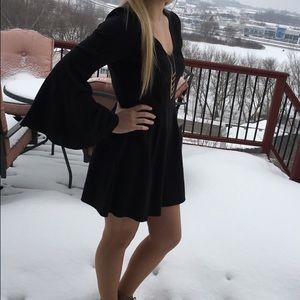 Long sleeve black dress