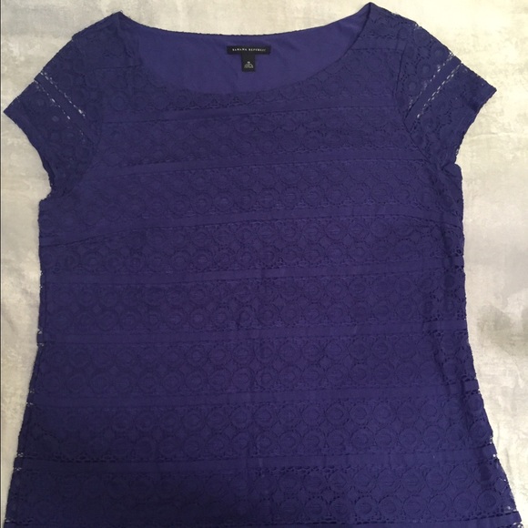 Purple Crocheted design top with zipper on left