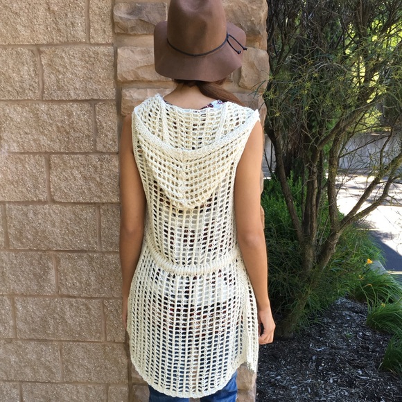 Crochet Open Cardi Hoodie - Picture 2 of 4