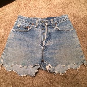 High waisted cutoff jean shorts