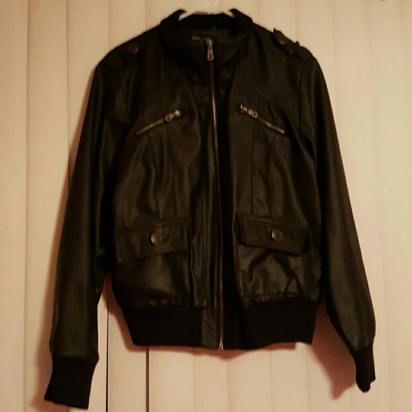 BLACK leather Jacket