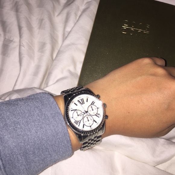 Silver boyfriend watch