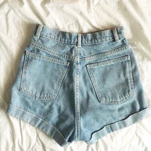 American Apparel Light Wash Denim Shorts
