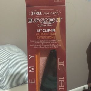 Jet Black Euronext 18" Clip-In Hair Extensions