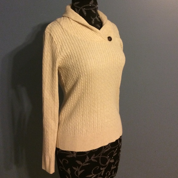 Jeanne Pierre ivory white knit sweater top - Picture 3 of 4
