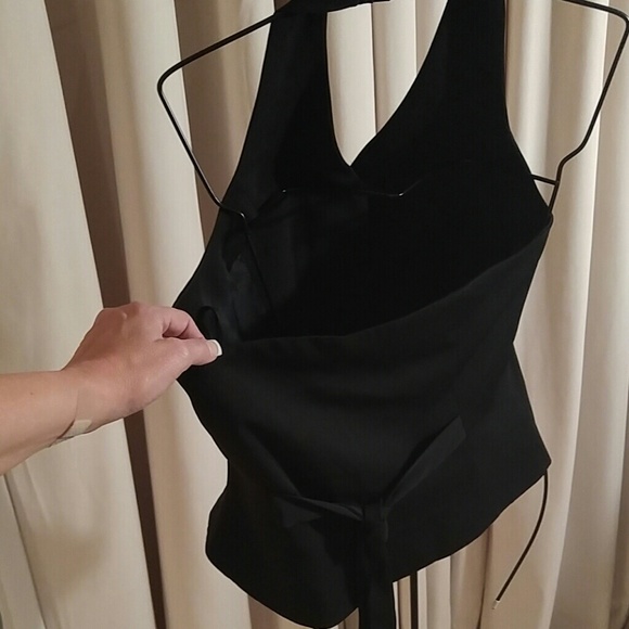 Fully lined Rich Black Halter top - Picture 2 of 4