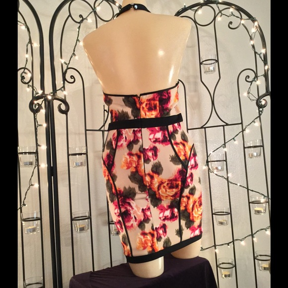 BODY-CON STRUCTURED COCKTAIL DRESS VIBRANT TONES - Picture 4 of 4