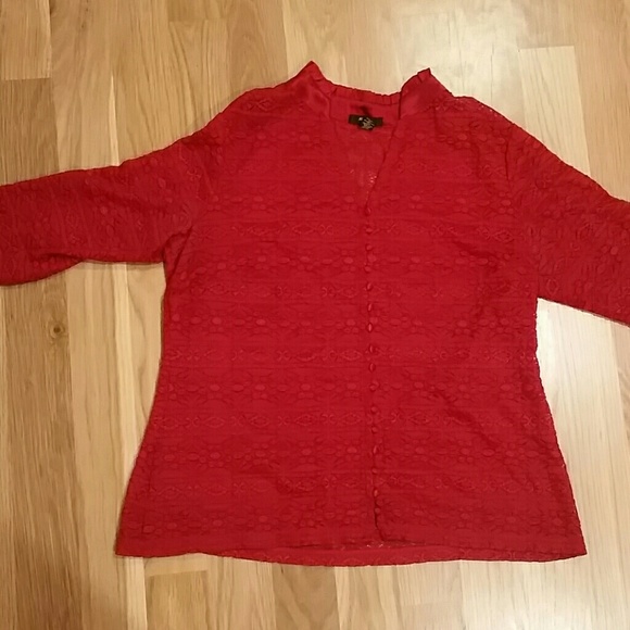Alfani Red Lace Top