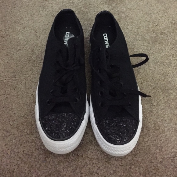 Black sparkly converse