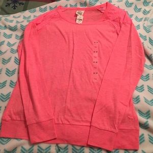 PINK lace long sleeve shirt