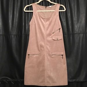 Faux suede mini dress