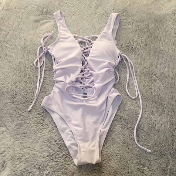 ❌SOLD❌ White Tie Me Up One Piece - Picture 2 of 2
