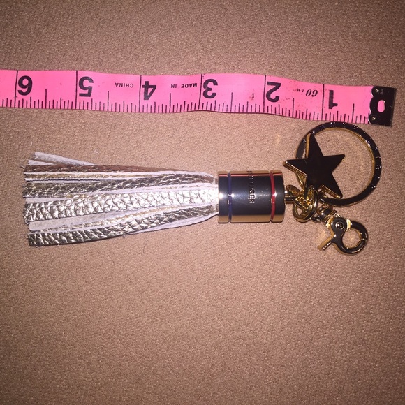 Gold tassel bag charm keychain
