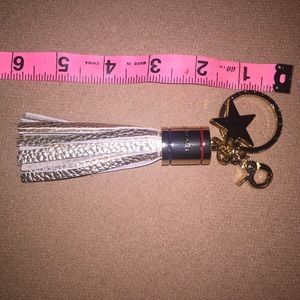 Gold tassel bag charm keychain