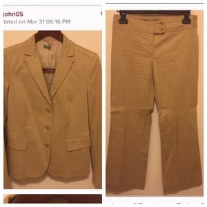 United Colors of Benetton Beige Pinstripe Suit 44