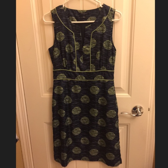Banana Republic, Blue/Green polka dot Sheath dress