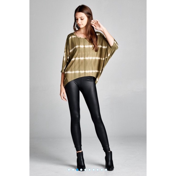 Hi-Low Top w/ Dolman Sleeves OLIVE - Picture 1 of 4