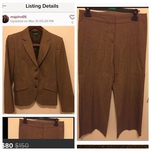 United Colors of Benetton Black Pinstripe Suit 44