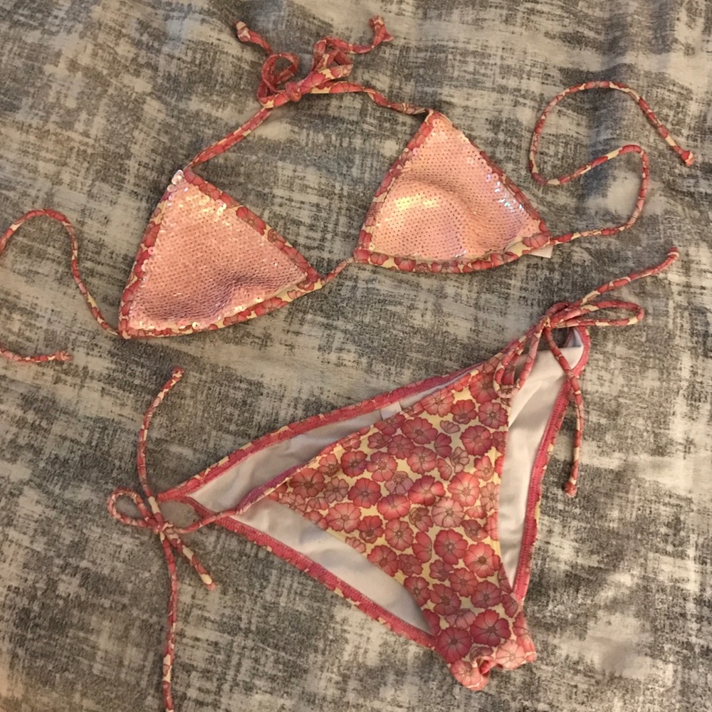 Coral Shimmer Bikini