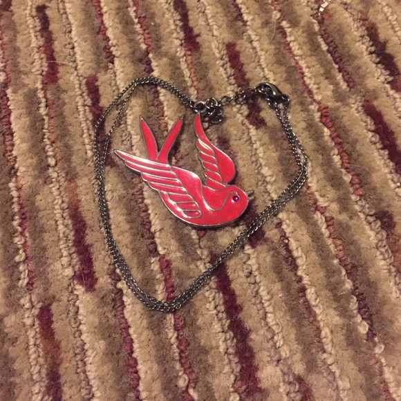 Hot Topic Red Bird Necklace
