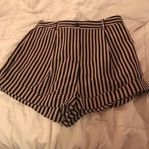 Tan and Black high waist shorts