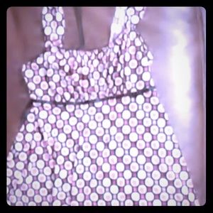 Gold and red polk a dot blouse