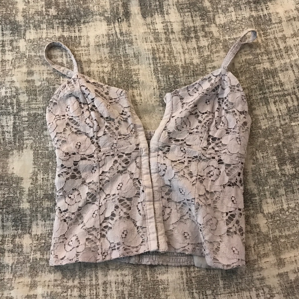 Purple Lace Crop Top