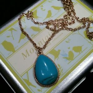 Turquoise drop pendant necklace