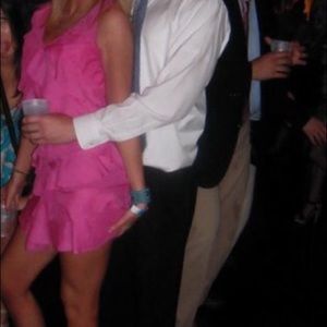 Hot pink ruffle dress size 2P