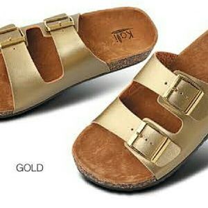Eagle Women Birken Look Buckle Wedge(Gold Color)