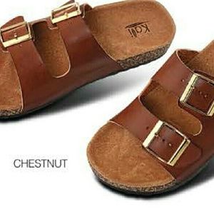 Eagle Women Birken Look Buckle Wedge(Chestnut)