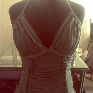 VS Moda International Ruched Halter Tie Tank