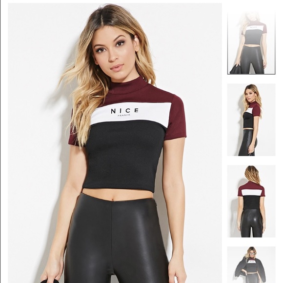 Never worn N I C E FRANCE crop top