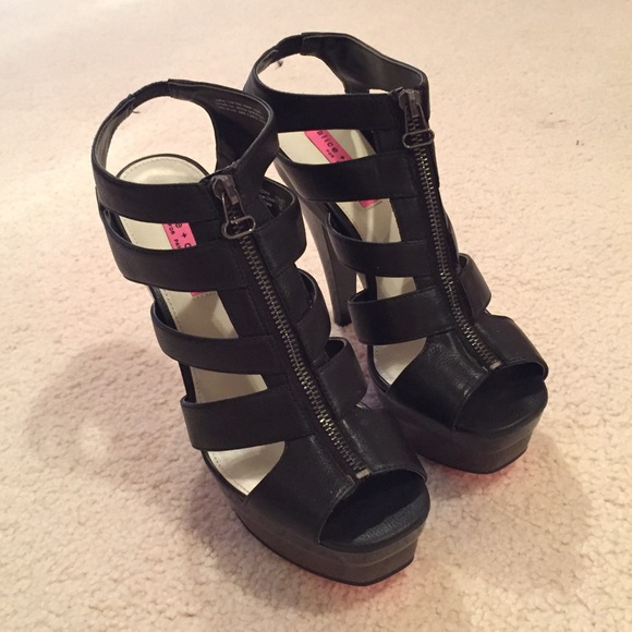 Zip cage gladiator platform heels