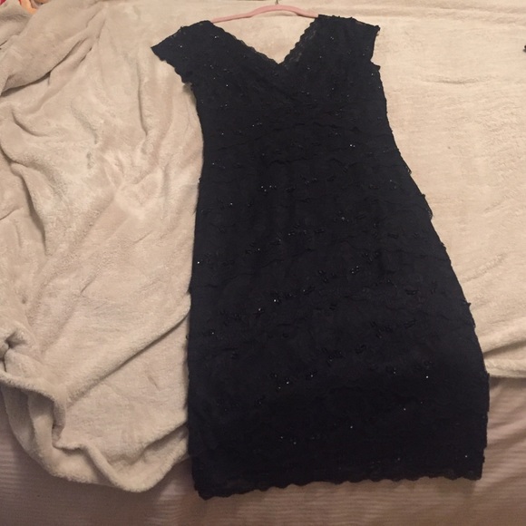 Marina black lace dress