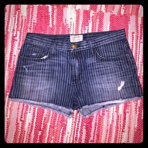 Current/Elliott denim striped shorts